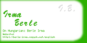 irma berle business card